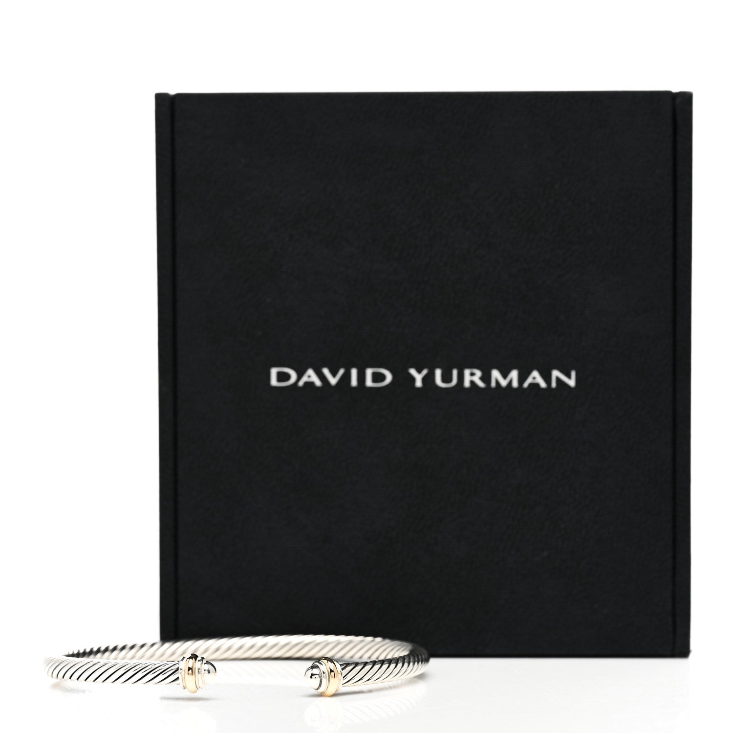 David Yurman Sterling Silver 18K Yellow Gold 4mm Cable Classics Bracelet 5 of 5
