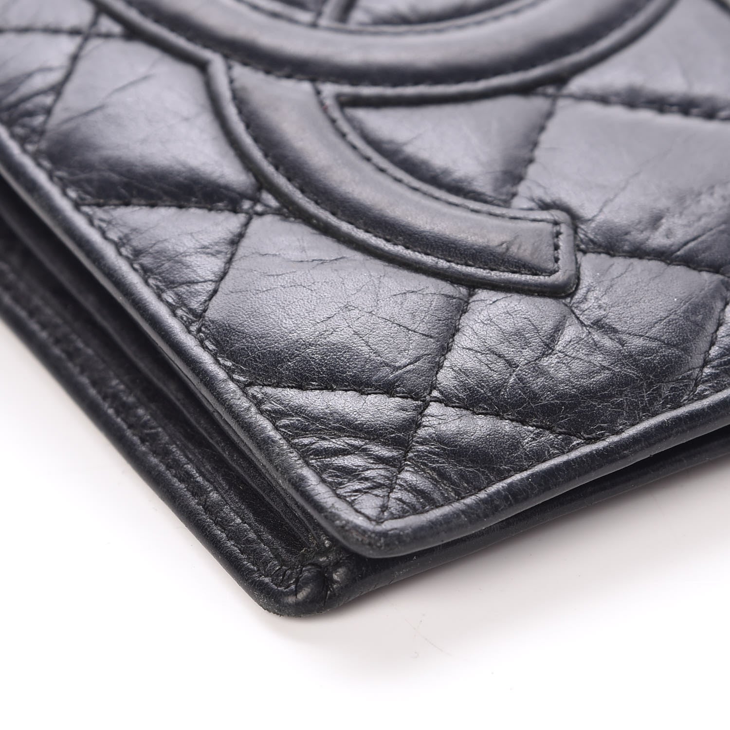 Chanel Aged Calfskin Quilted Cambon Yen Wallet Black 10 of 15