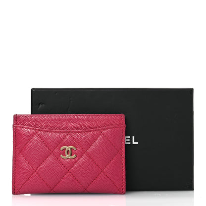 Chanel Caviar Quilted Card Holder Dark Pink 11 of 11