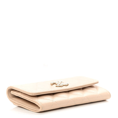 Chanel Caviar Pearl Quilted Coco Candy Wallet Beige 4 of 9