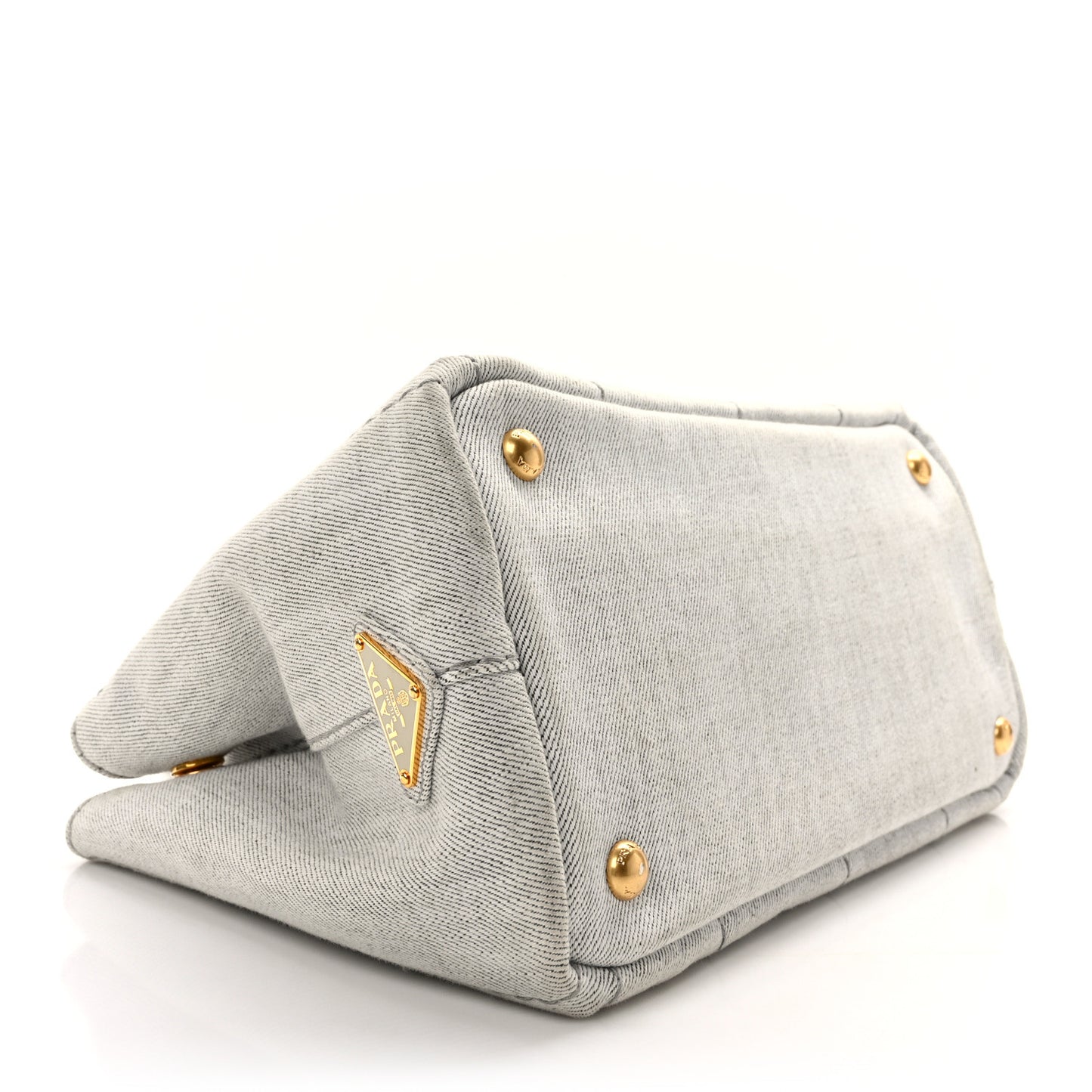 Denim Small Logo Tote Bianco