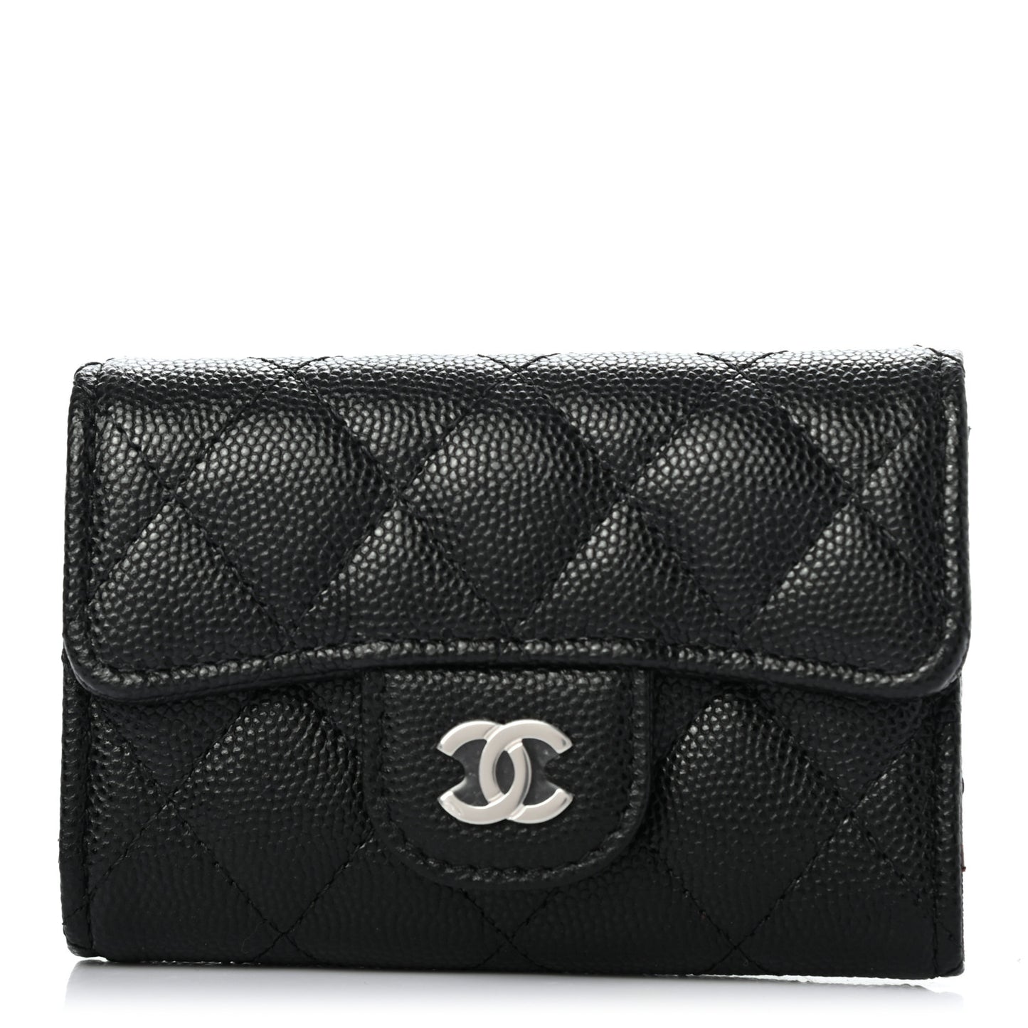 Caviar Quilted Classic 4 Key Holder Wallet Black