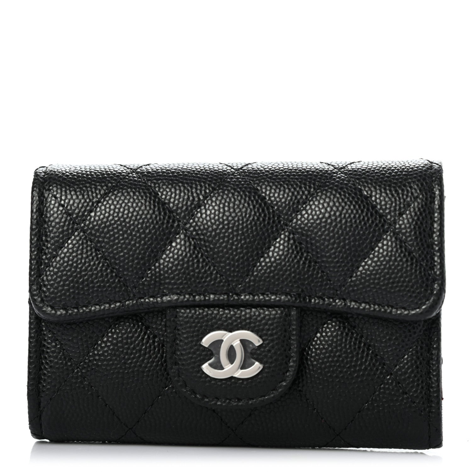 Chanel Caviar Quilted Classic 4 Key Holder Wallet Black 1 of 8