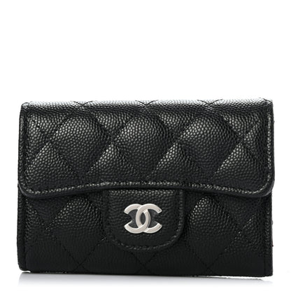 Chanel Caviar Quilted Classic 4 Key Holder Wallet Black 1 of 8