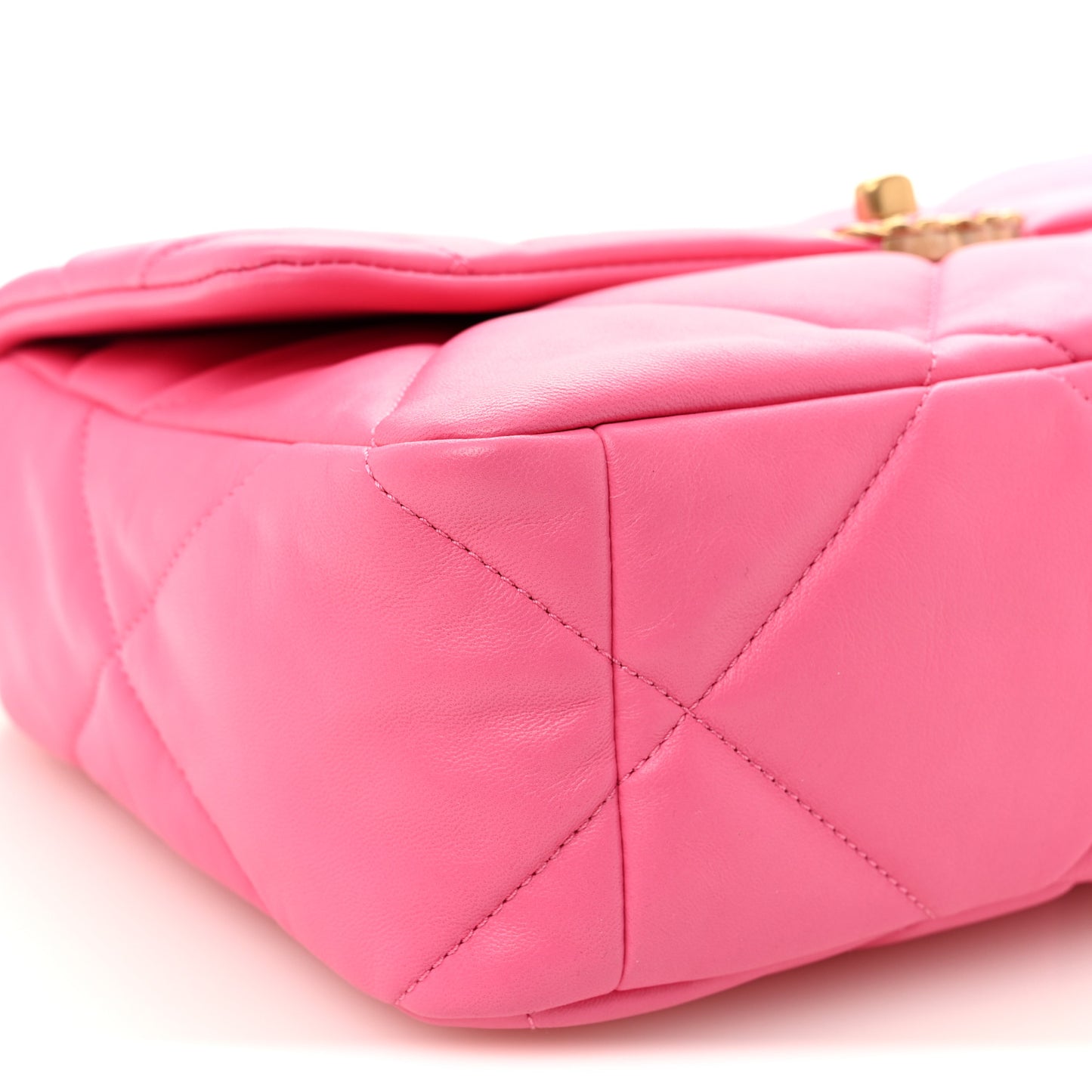Goatskin Quilted Large Chanel 19 Flap Neon Pink