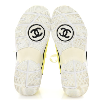 Chanel Lycra Fabric CC Sneakers 38 Yellow 6 of 10