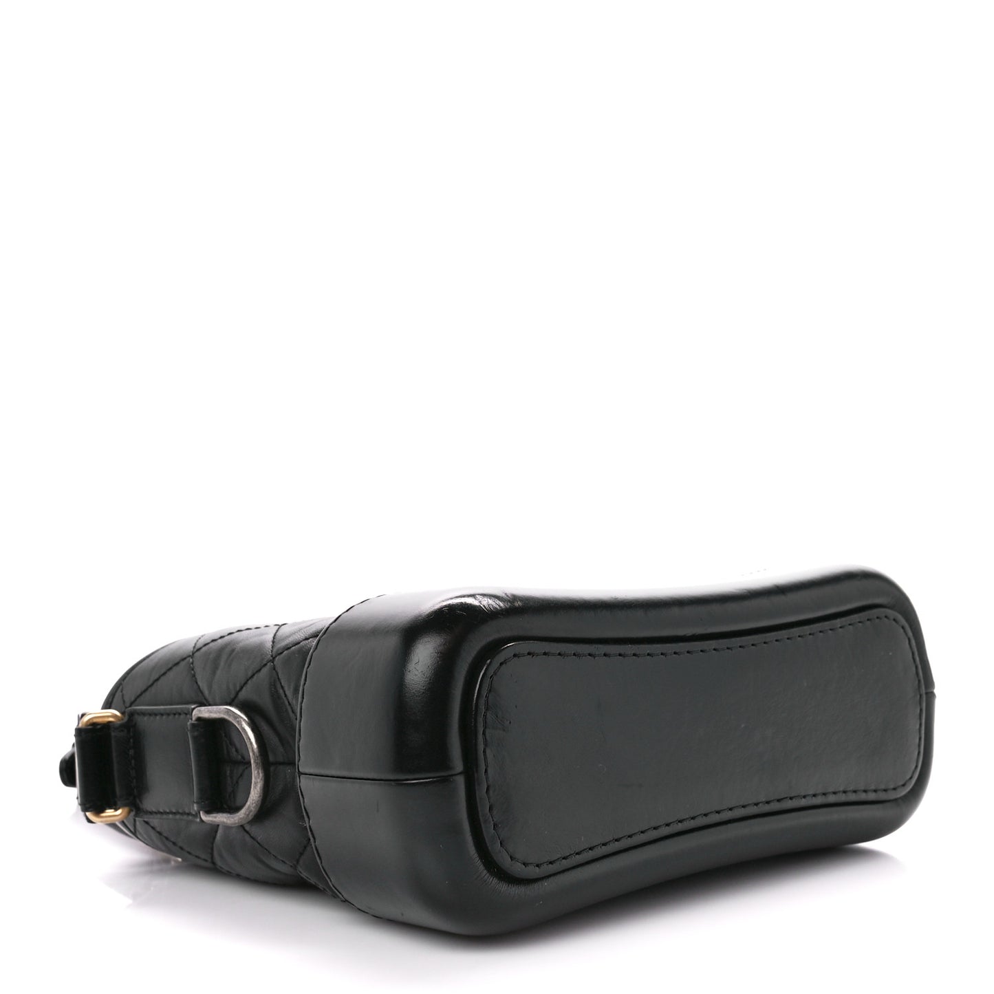 Aged Calfskin Quilted Small Gabrielle Hobo Black