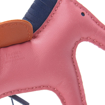 Hermes Milo Lambskin Grigri Rodeo Bag Charm PM Rose Azalee Cornaline Bleu De Malte 3 of 4