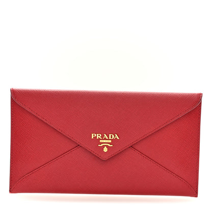 Prada Saffiano Envelope Wallet Red 1 of 7
