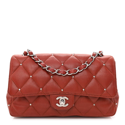 Chanel Lambskin Studded Medium Flap Orange 1 of 11