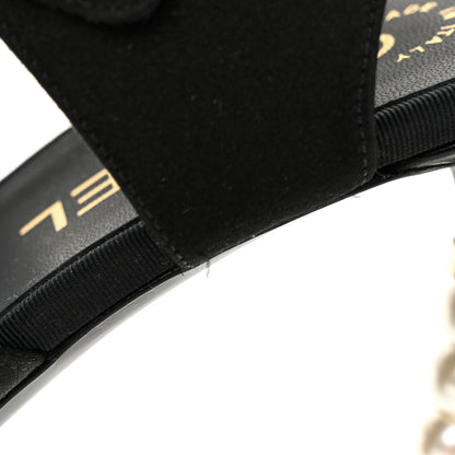 Chanel Kid Suede Pearl Sandals 42 Black 12 of 13