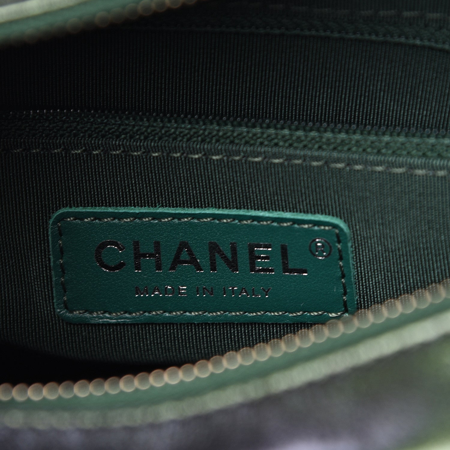 Chanel Metallic Calfskin Chevron Quilted Small Gabrielle Hobo Green 5 of 10