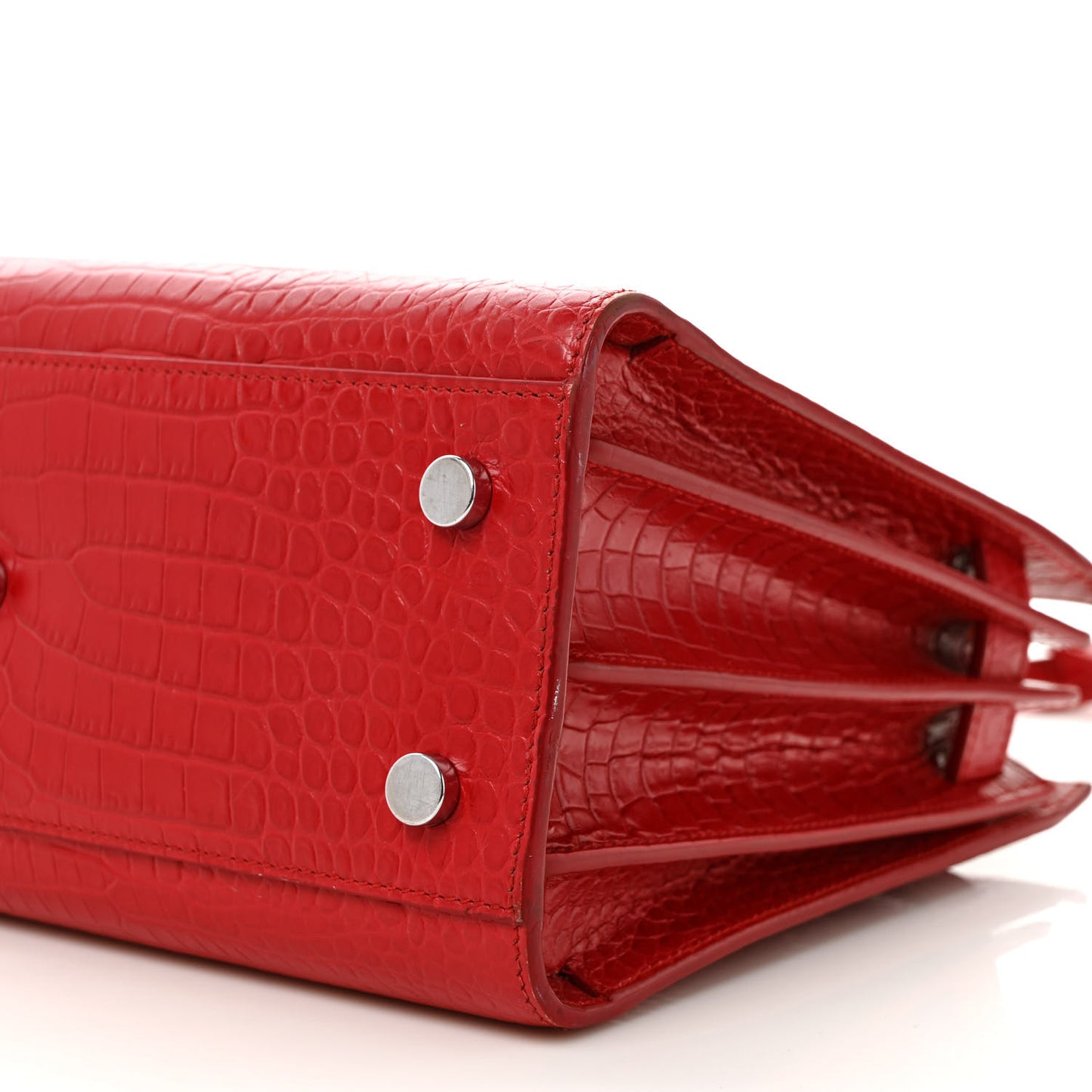 Calfskin Crocodile Embossed Baby Sac De Jour Red