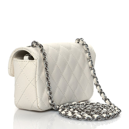 Chanel Caviar Quilted Extra Mini Flap White 3 of 10