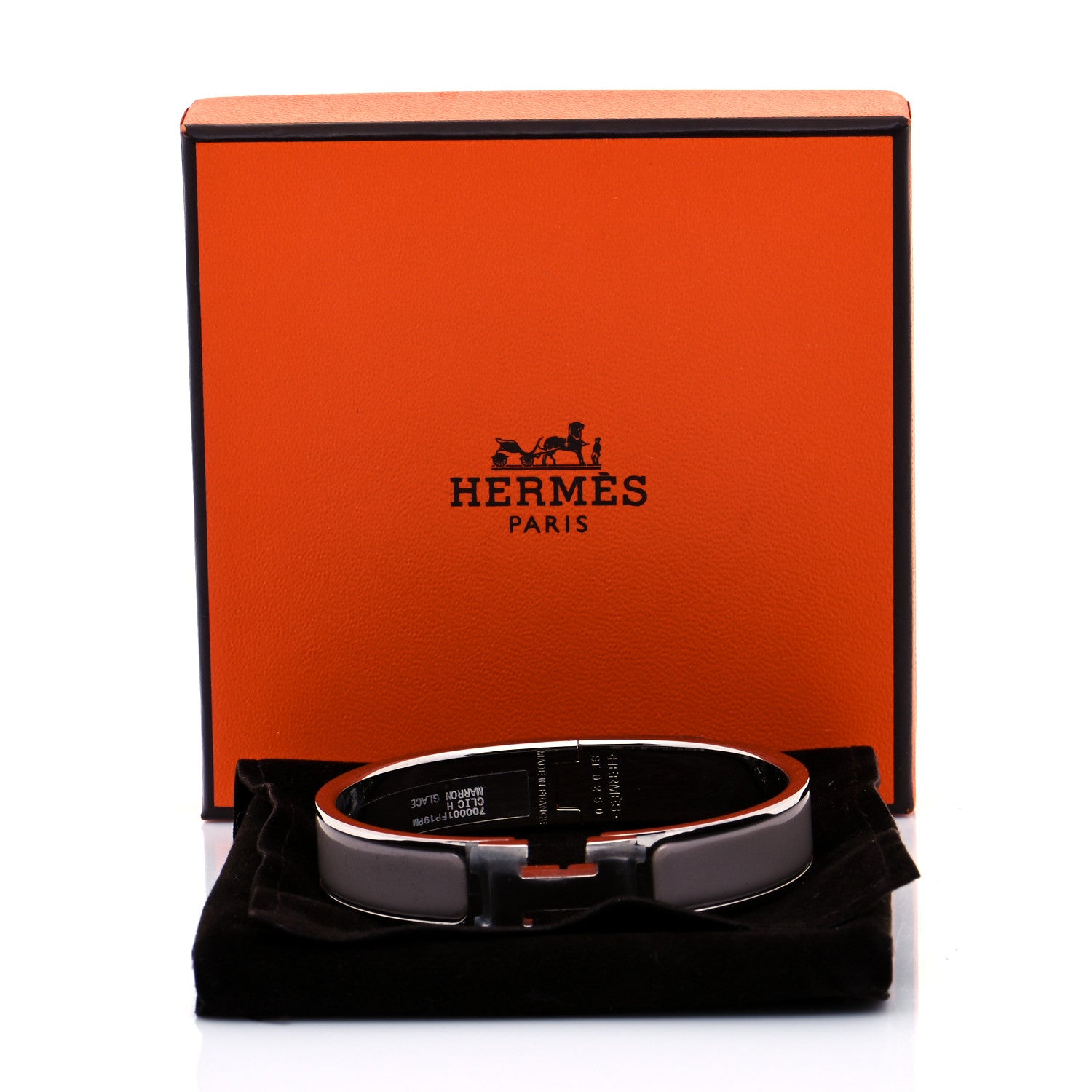 Hermes Enamel Narrow Clic Clac H Bracelet PM Marron Glace 8 of 8