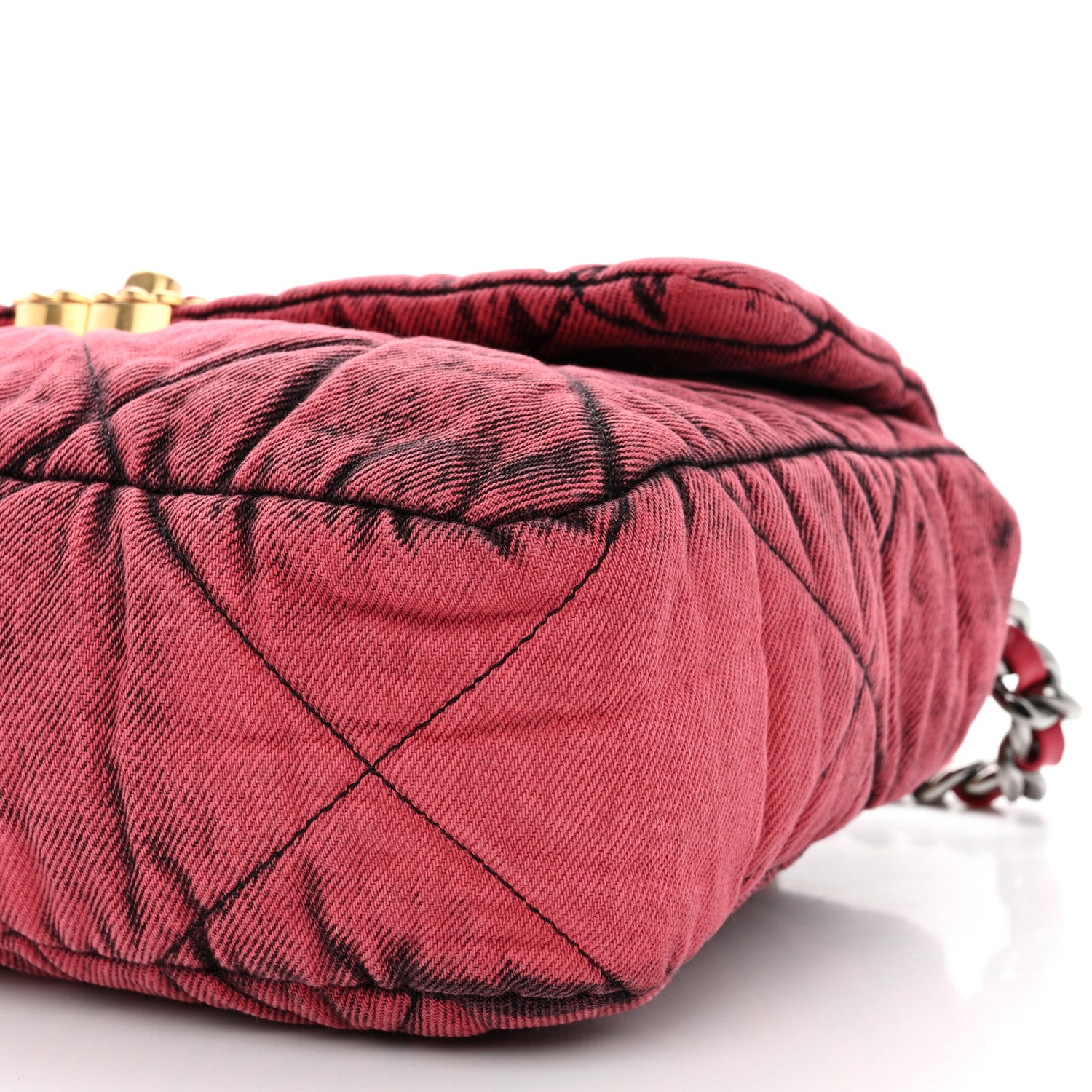 Chanel Washed Denim Quilted Medium Chanel 19 Flap Pink 10 of 10