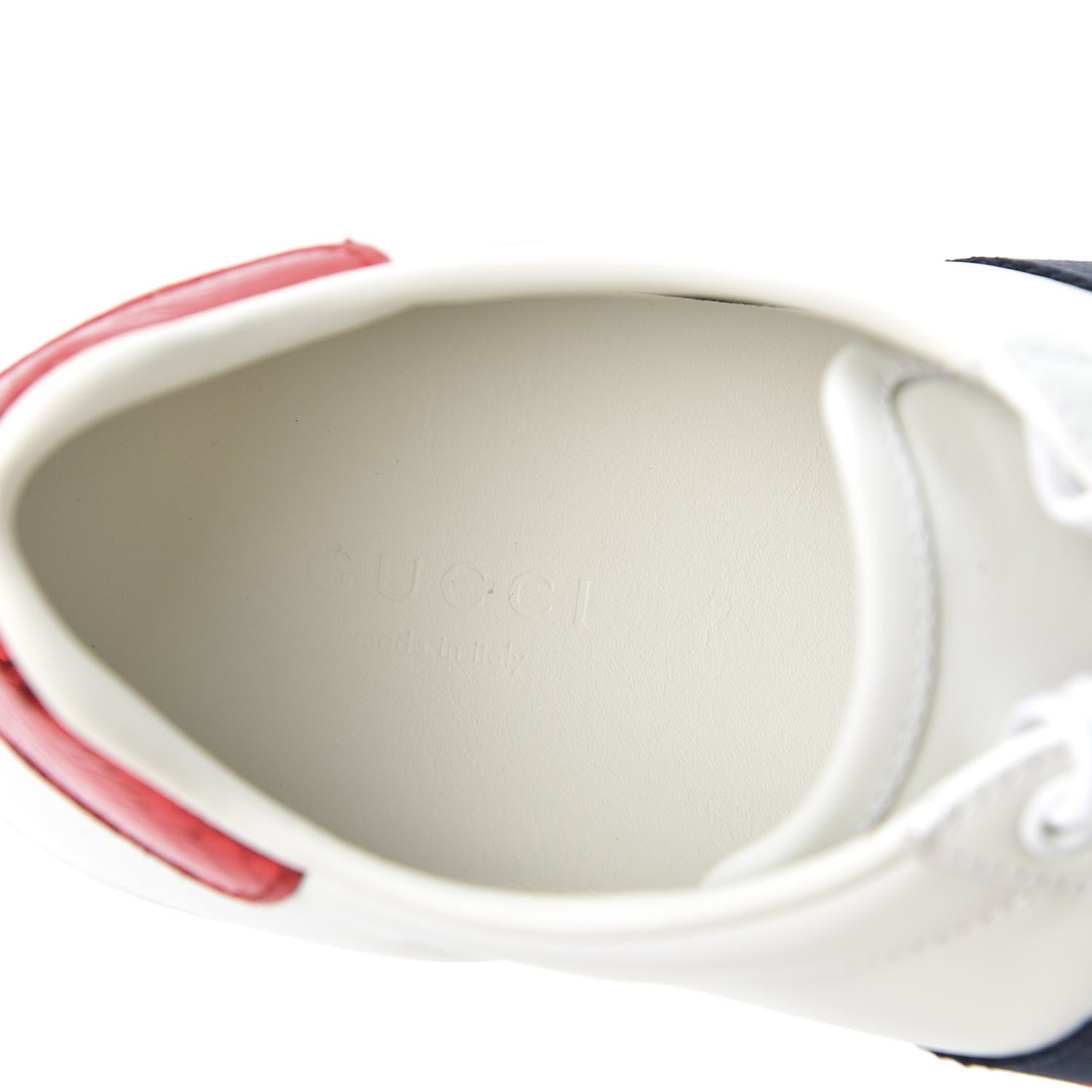 Gucci Calfskin Ayers Web Blind for Love Embroidered Womens Ace Sneakers 36.5 White 7 of 10