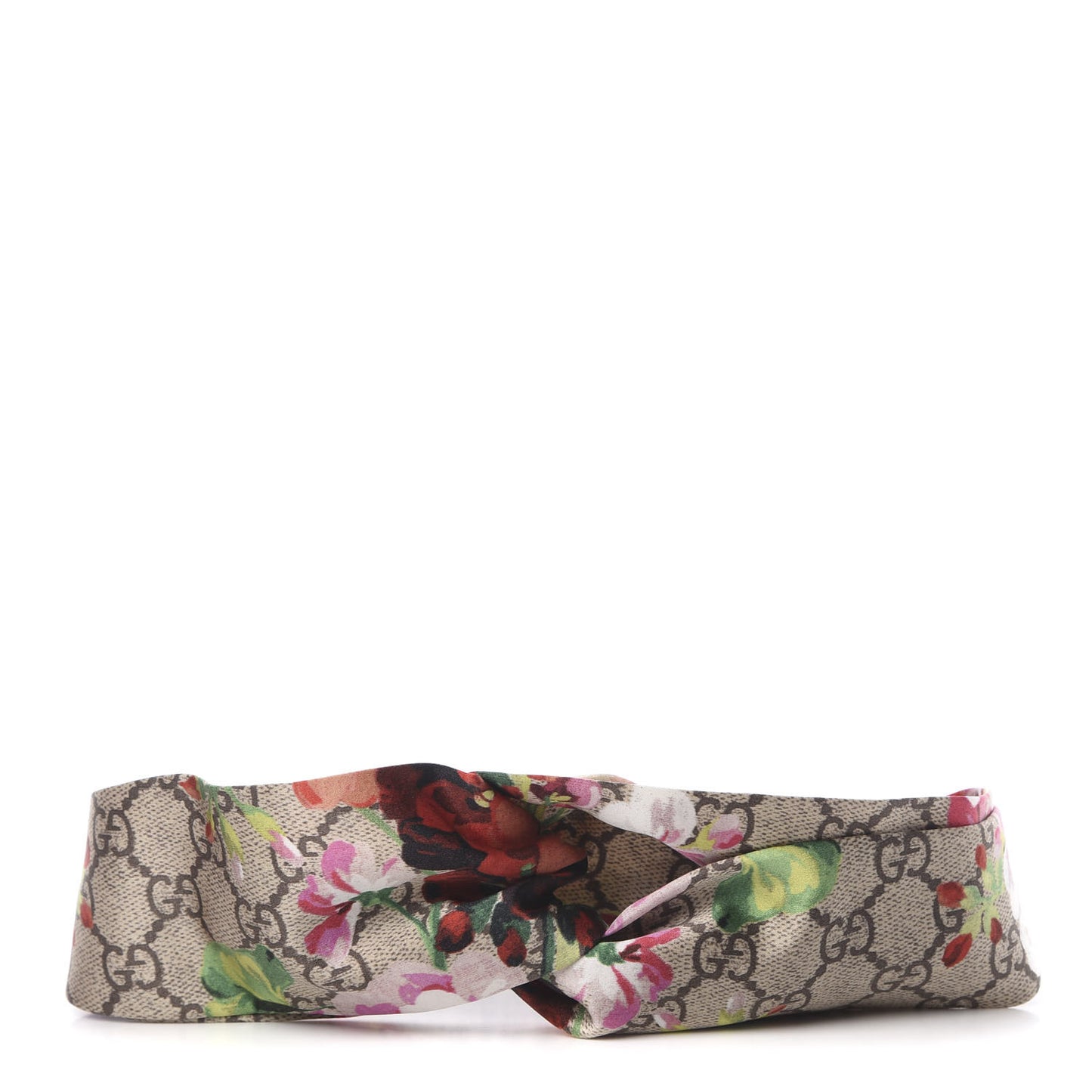 Silk Monogram Blooms Print Headband Antique Rose
