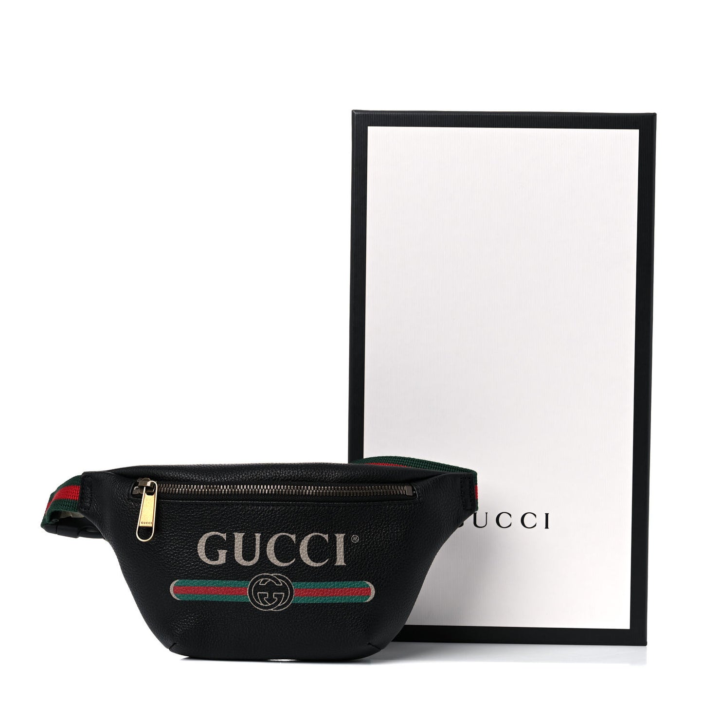 Grained Calfskin Small Logo Belt Bag Black