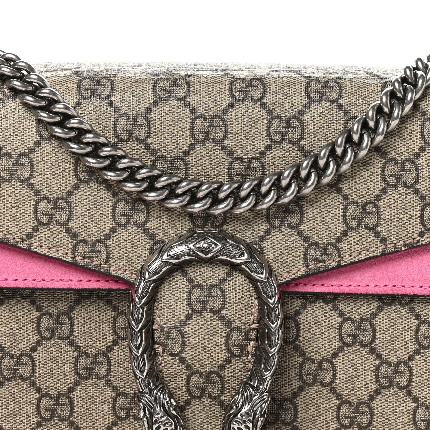 Gucci GG Supreme Monogram Small Dionysus Shoulder Bag Pink 10 of 12