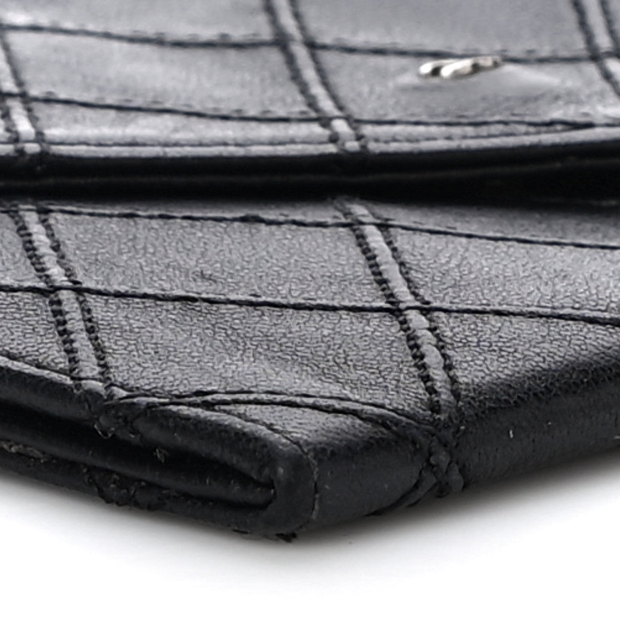 Chanel Lambskin Diamond Stitched Flap Wallet Black 9 of 13