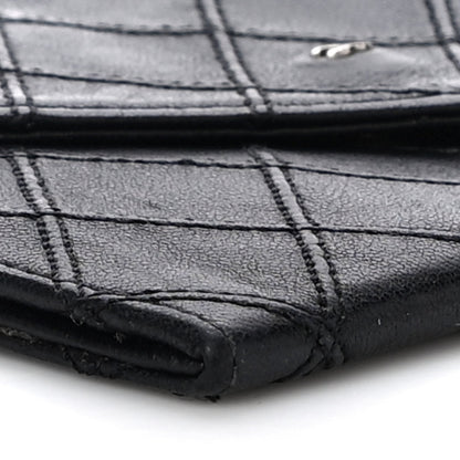 Chanel Lambskin Diamond Stitched Flap Wallet Black 9 of 13