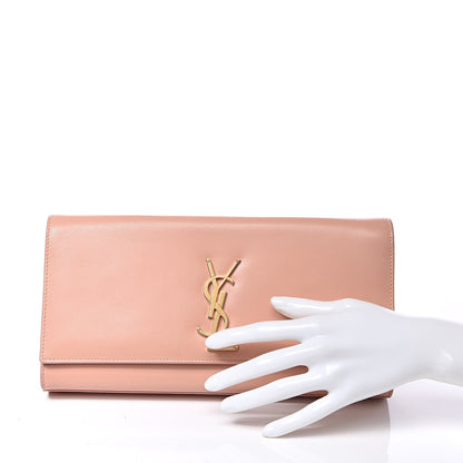 Saint Laurent Grain De Poudre Classic Monogram Cassandre Clutch Blush 2 of 9