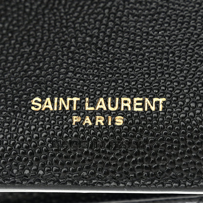 Saint Laurent Grain De Poudre Mixed Matelasse Triquilt Monogram Compact Tri Fold Wallet Black 7 of 10