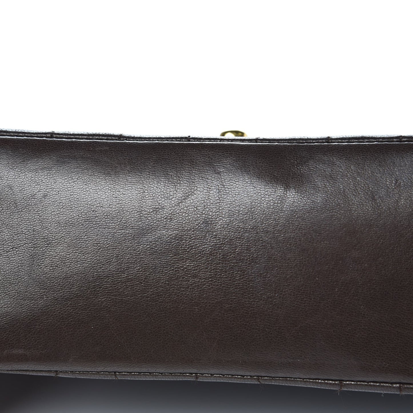 Lambskin Quilted Small Single Flap Brown