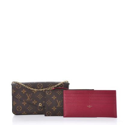 Louis Vuitton Monogram Pochette Felicie Chain Wallet Fuchsia 5 of 14
