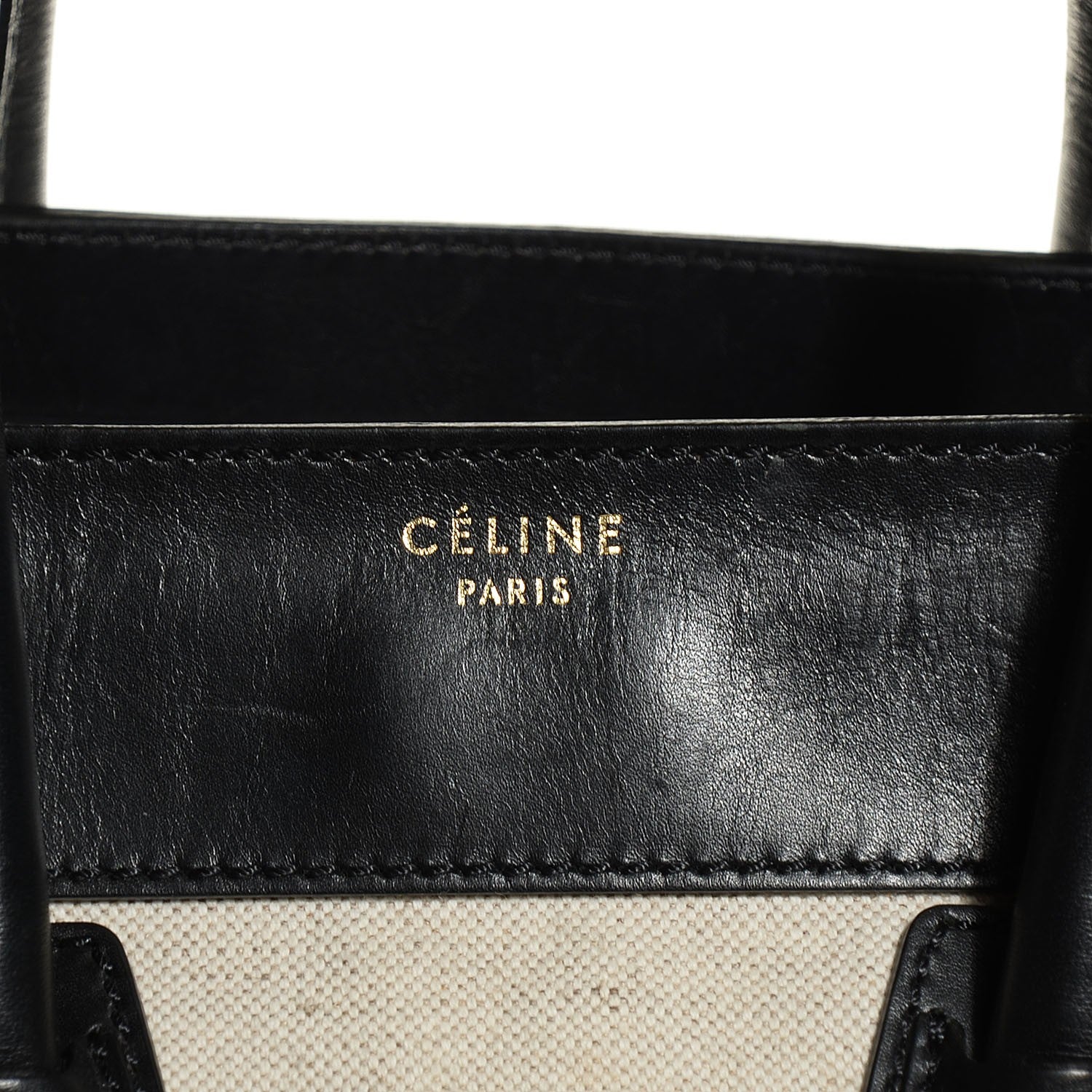 Celine Natural Canvas Smooth Calfskin Mini Luggage Tote Cream 9 of 9