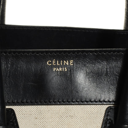Celine Natural Canvas Smooth Calfskin Mini Luggage Tote Cream 9 of 9