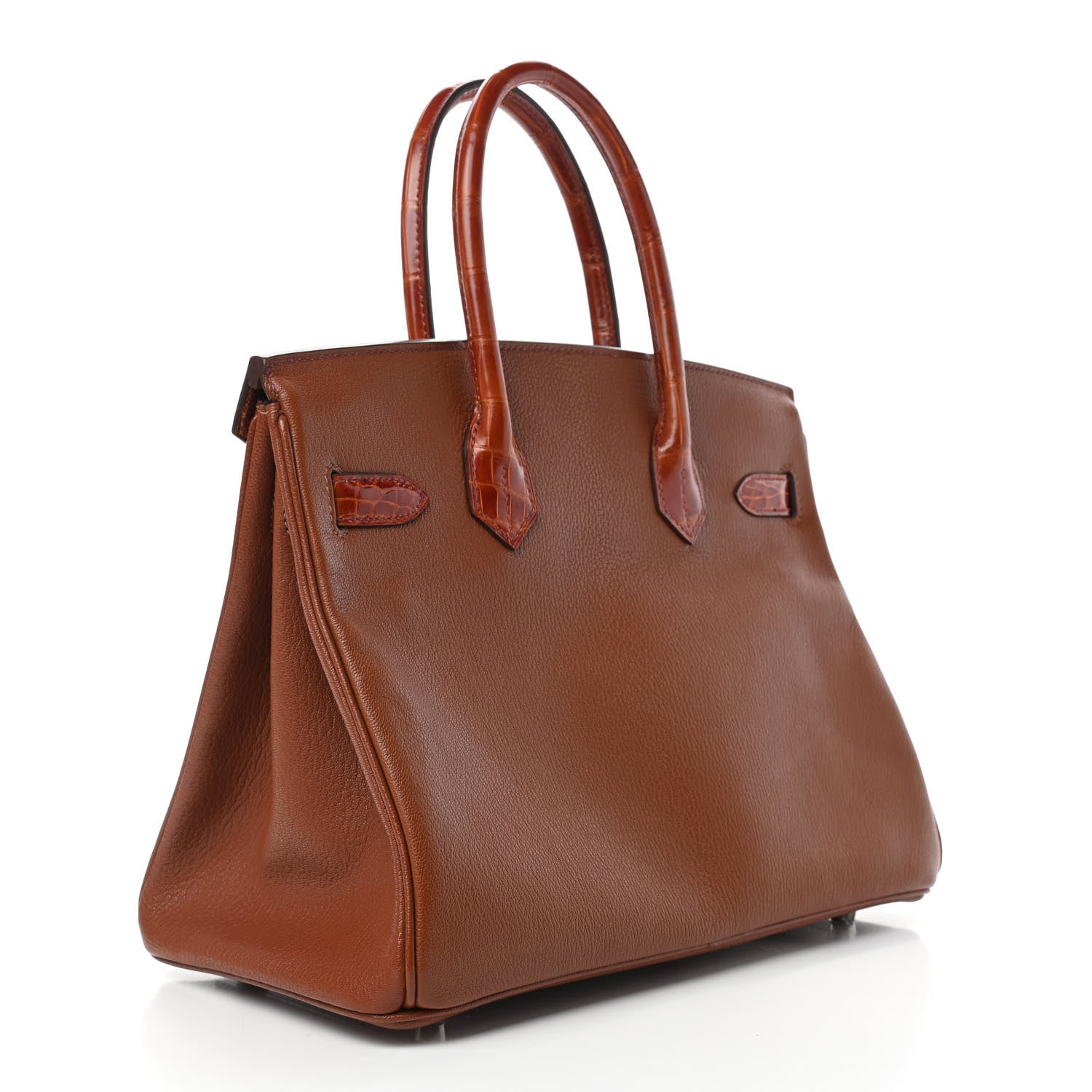 Hermes Chevre Mysore Shiny Niloticus Crocodile Birkin Touch 30 Noisette Etrusque 2 of 11