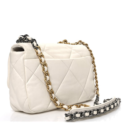 Chanel Goatskin Quilted Medium Chanel 19 Flap White 3 of 10