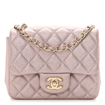 Chanel Metallic Lambskin Quilted Mini Square Flap Pink 1 of 12