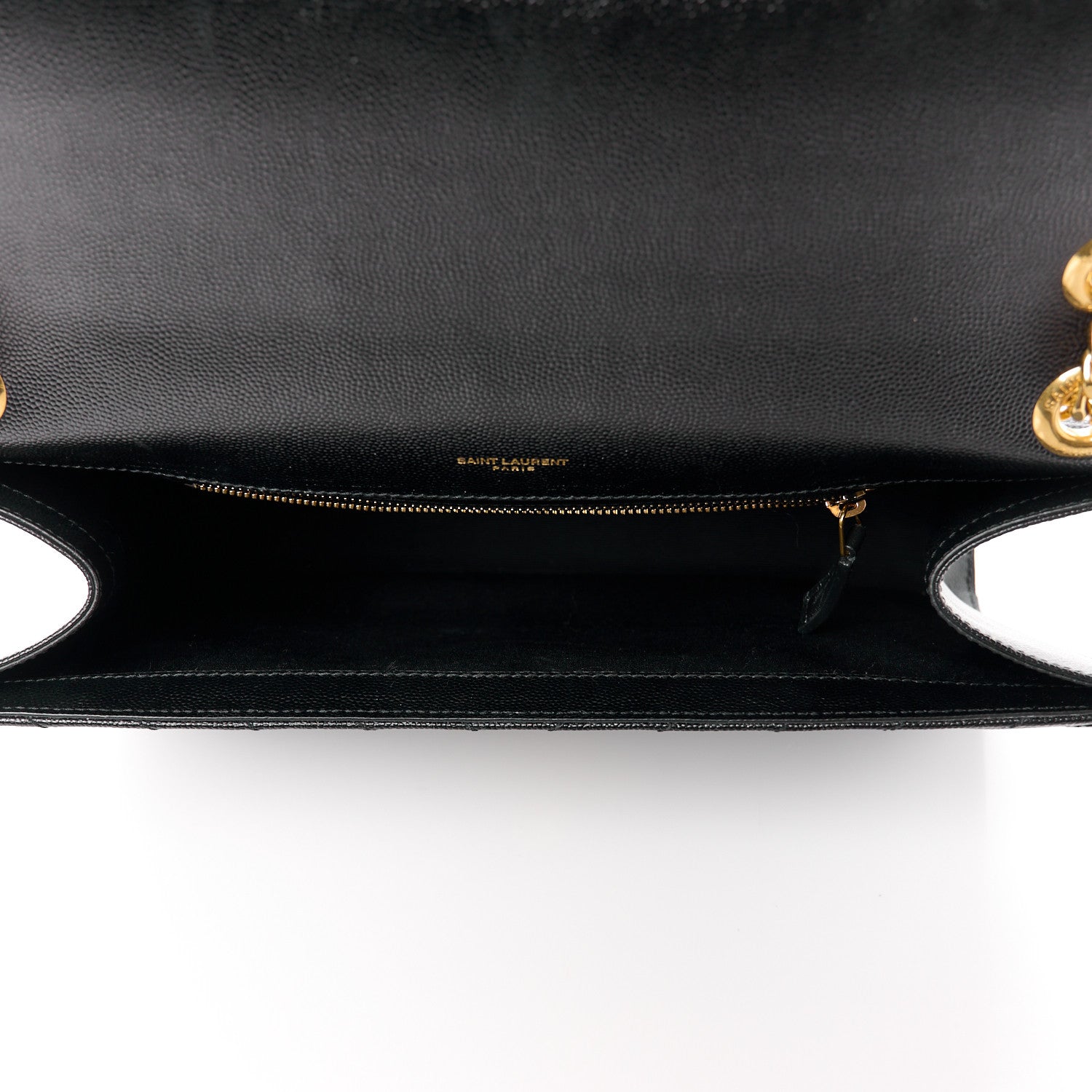 Saint Laurent Grain De Poudre Matelasse Chevron Large Monogram Satchel Black 5 of 11