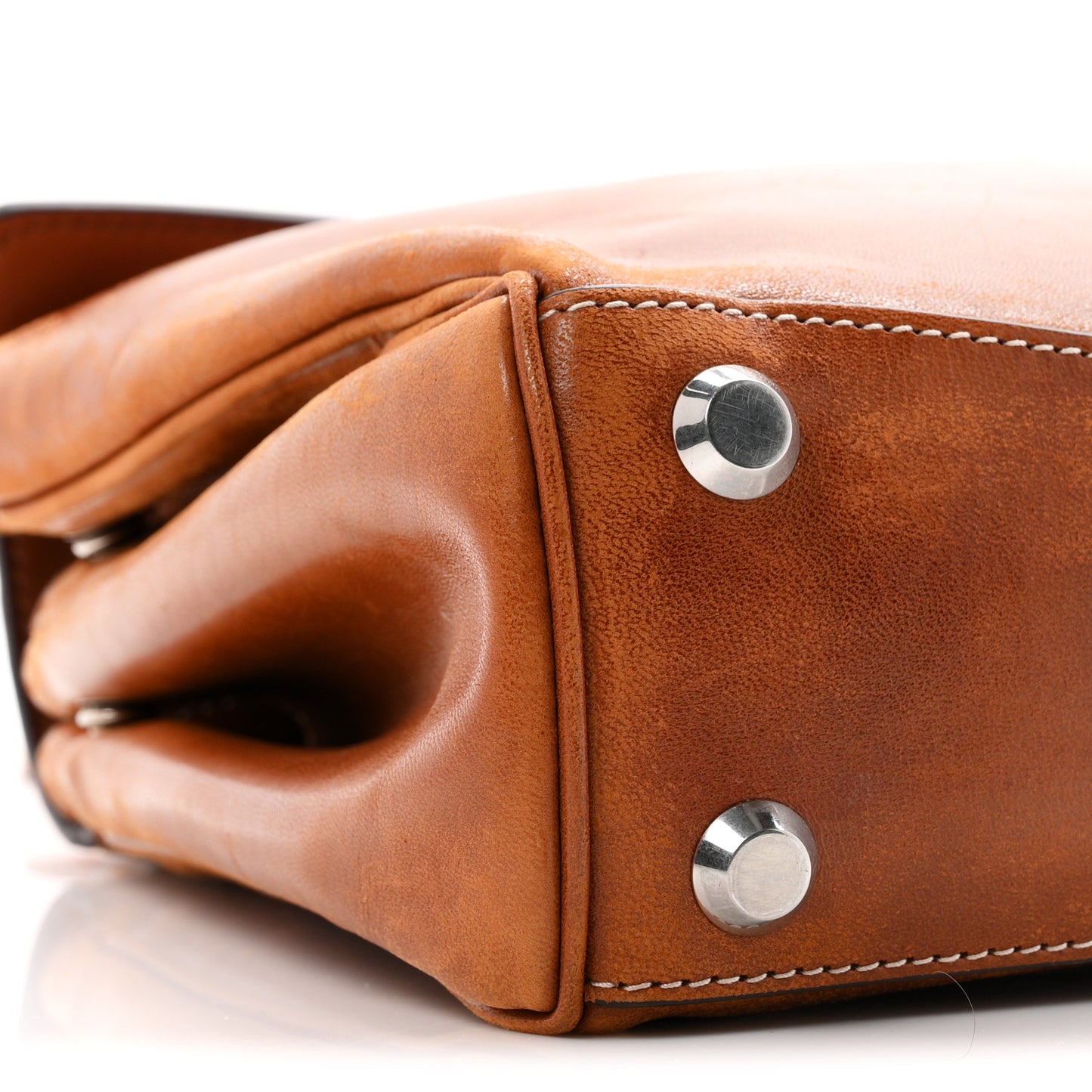Vegetable Tanned Lambskin Small Rodeo Top Handle Handbag Tan Cowboy