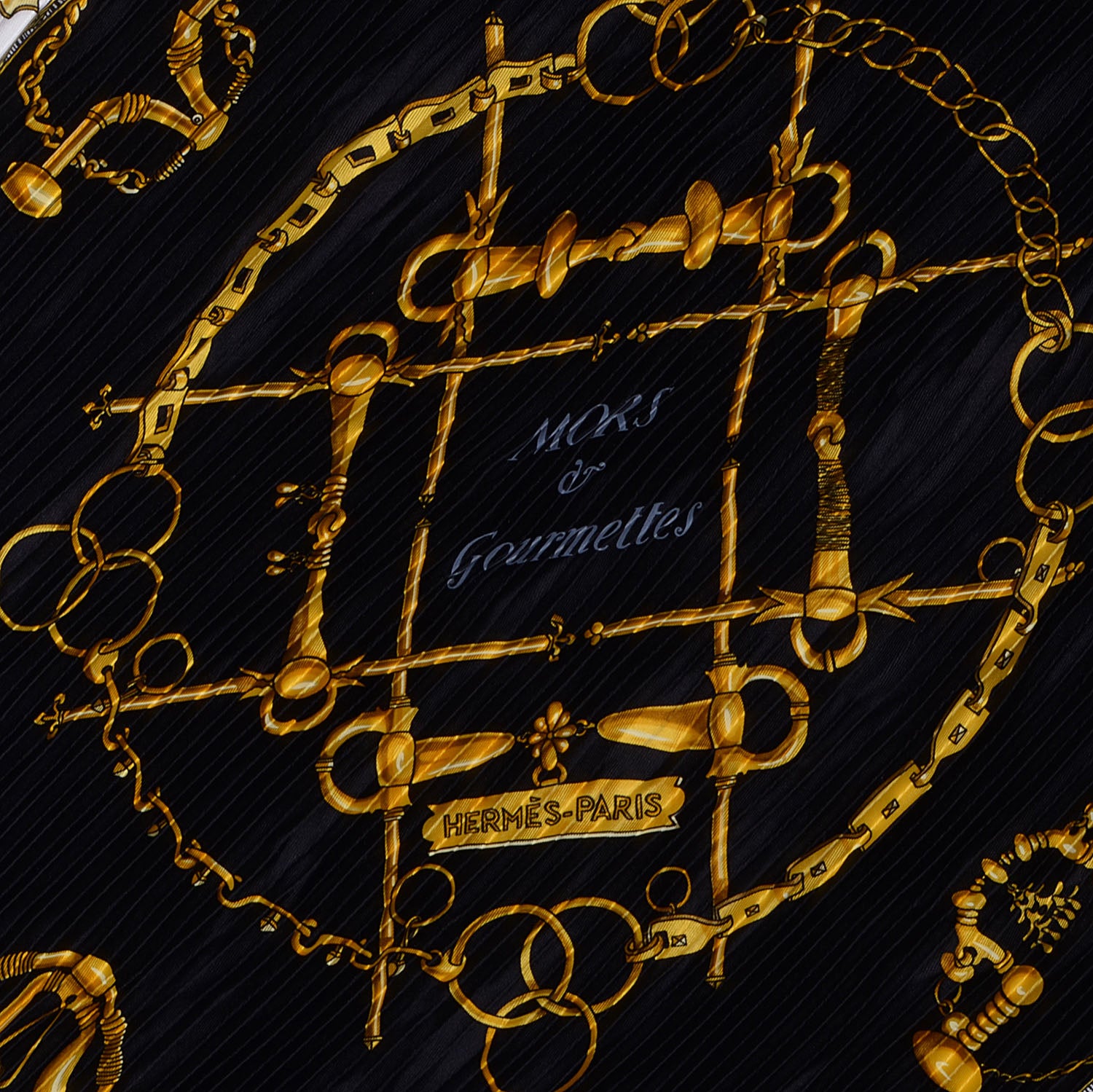 Hermes Silk Plisse Mors Et Gourmettes Scarf 90 4 of 6