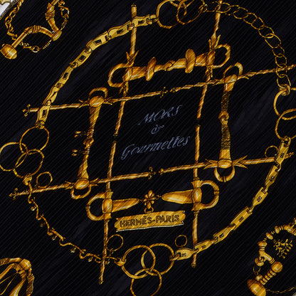 Hermes Silk Plisse Mors Et Gourmettes Scarf 90 4 of 6