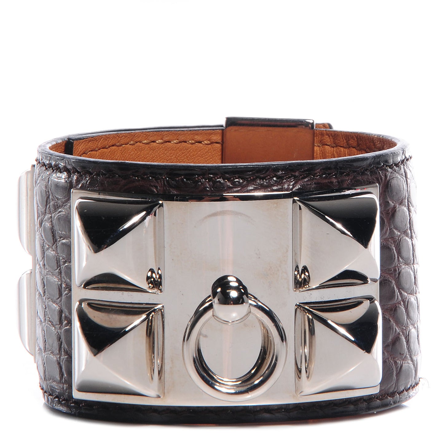 Matte Alligator Collier De Chien CDC Bracelet Havane