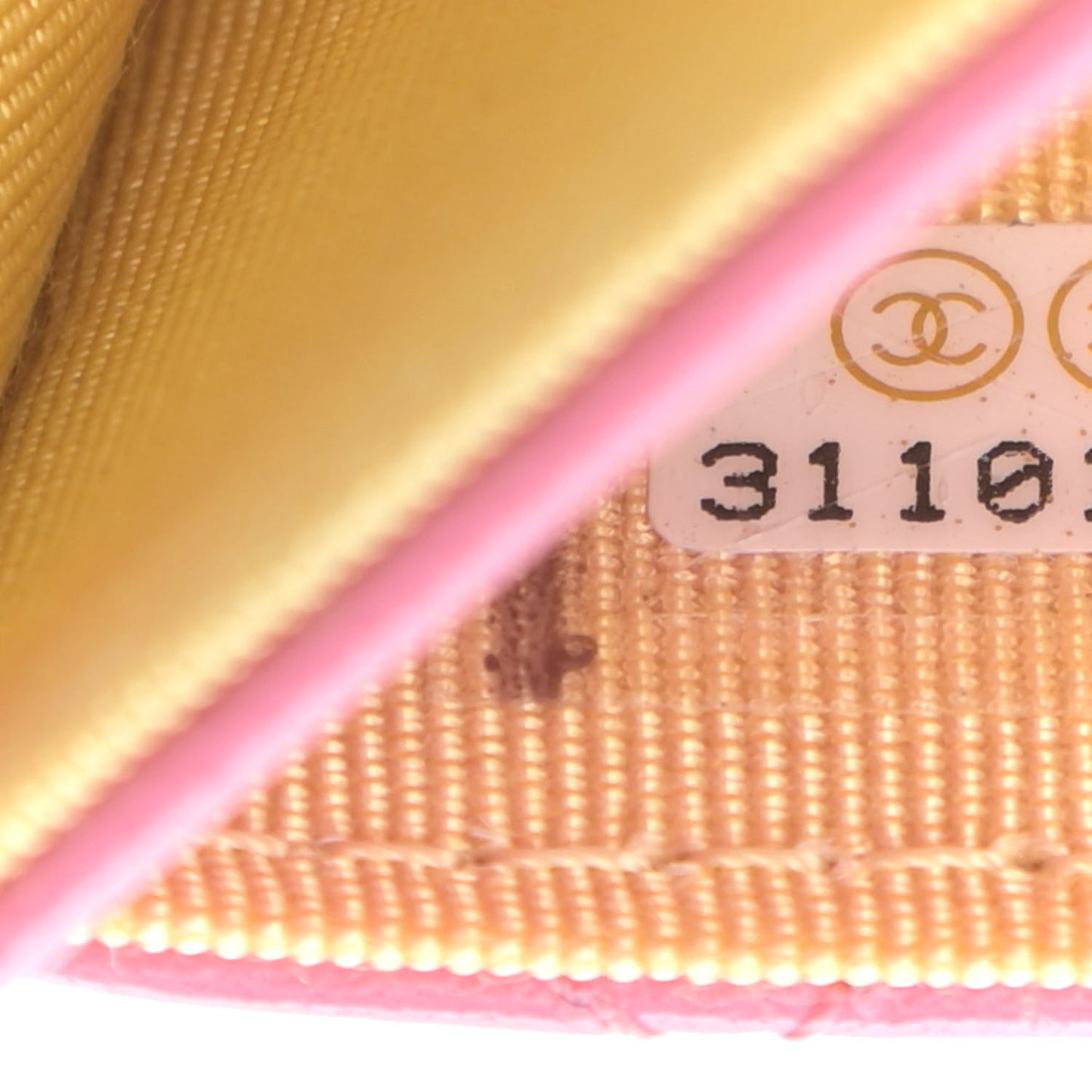Lambskin Quilted Flap Card Holder Wallet Pink Yellow