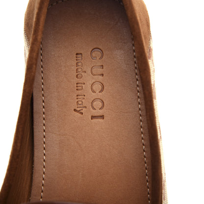 Gucci GG Monogram Suede Mens Driver Loafers 8 Beige Ruggine Cuir 8 of 11