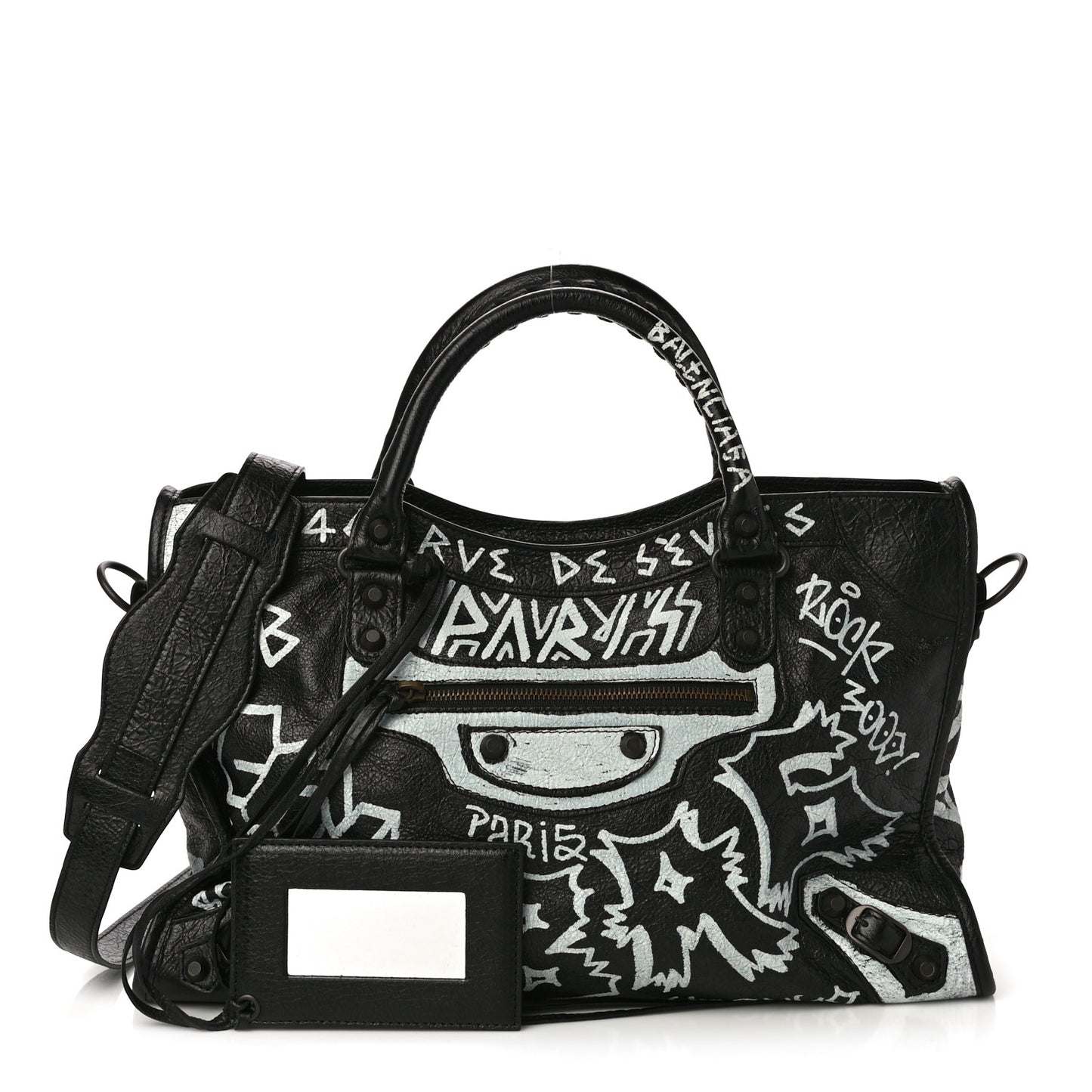 Agneau Arena Graffiti All Over Classic Hardware City Black White