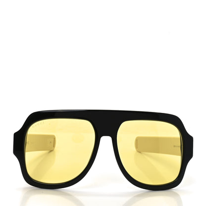 Gucci Acetate Sunglasses GG0255S Black Yellow 2 of 7