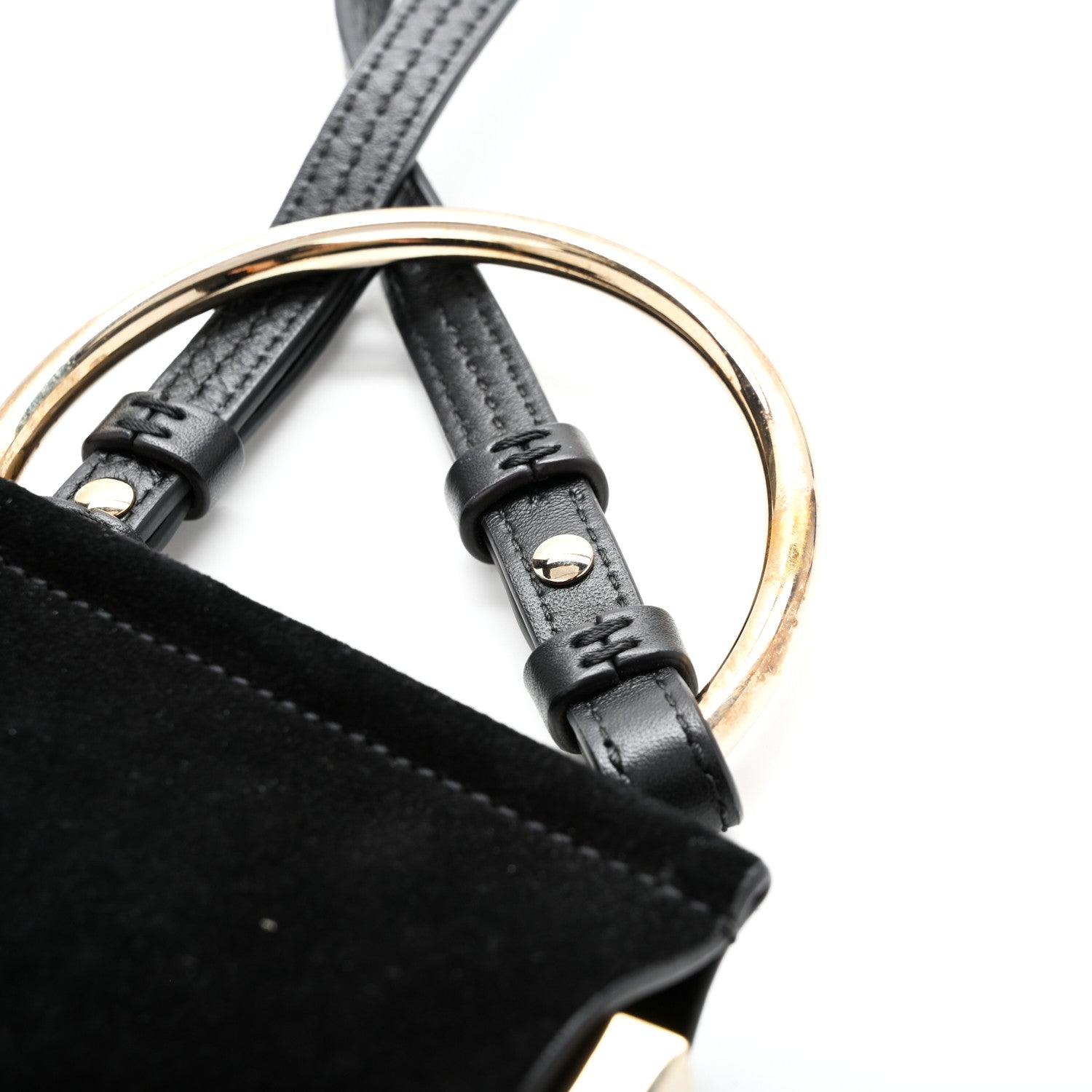 Chloe Suede Calfskin Mini Faye Bracelet Bag Black 11 of 16