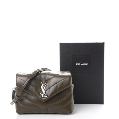 Saint Laurent Calfskin Y Quilted Monogram Toy Loulou Chain Satchel Dark Khaki 9 of 9