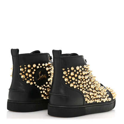 Christian Louboutin Calfskin Louis Spikes Flat Mens Sneakers 42.5 Black 5 of 11