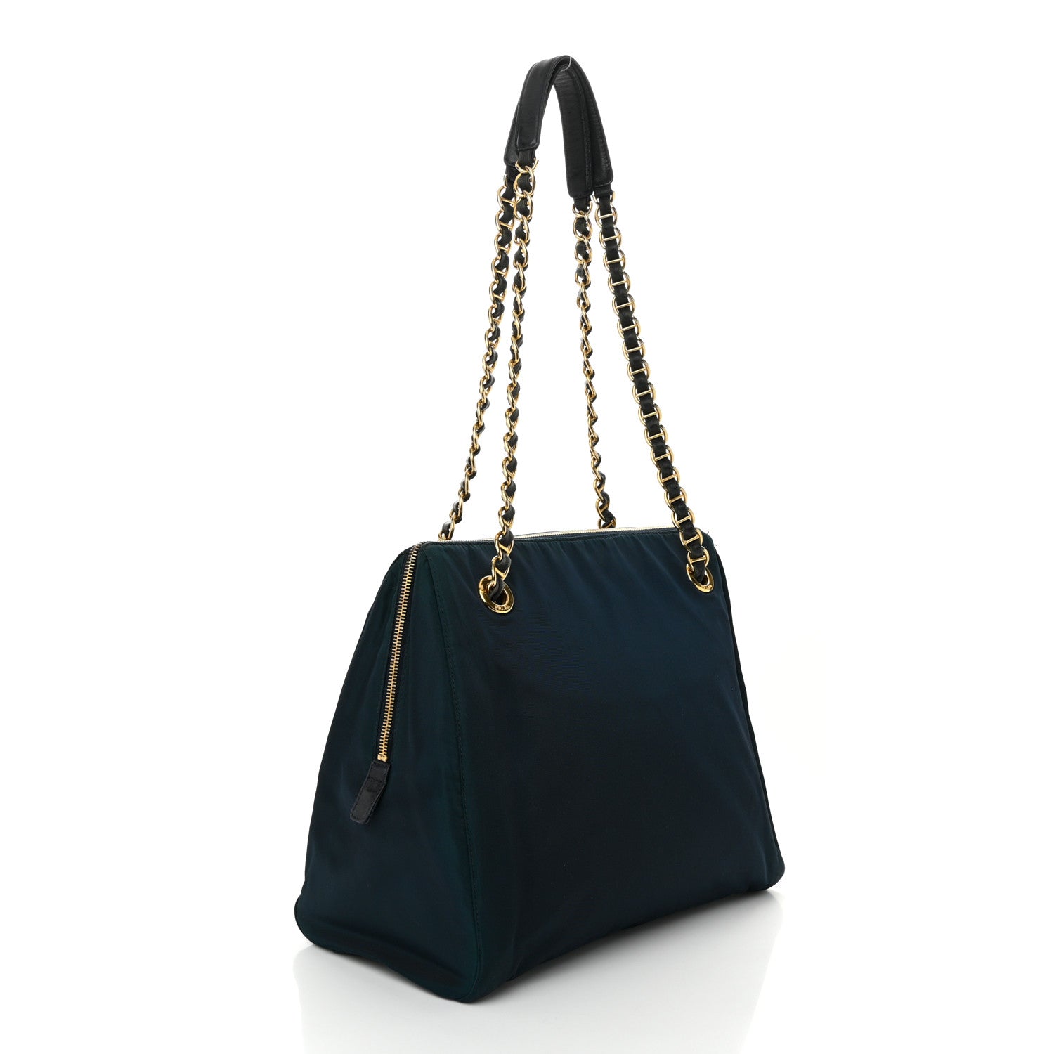 Prada Tessuto Nylon Catena Chain Shoulder Bag Blue 3 of 11