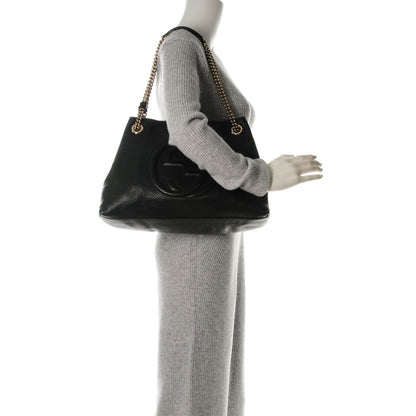 Gucci Pebbled Calfskin Medium Soho Chain Shoulder Bag Black 2 of 7