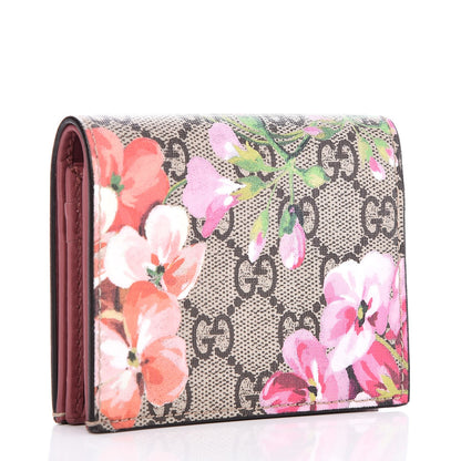 Gucci GG Supreme Monogram Blooms Card Case Beige Multicolor Dry Rose 3 of 7